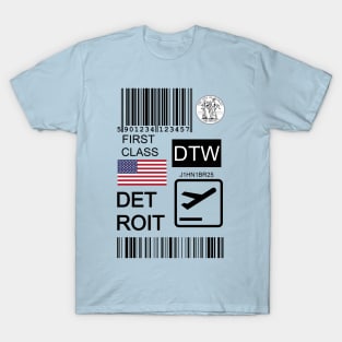 Detroit United States travel ticket T-Shirt